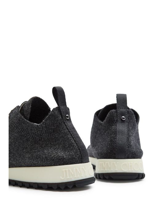 Jimmy Choo Black Cashmere-Knit Sneakers