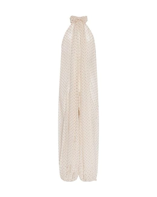 ROTATE BIRGER CHRISTENSEN White Halterneck Wide-Leg Jumpsuit
