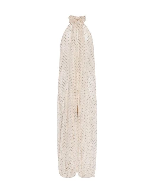 ROTATE BIRGER CHRISTENSEN White Halterneck Wide-Leg Jumpsuit