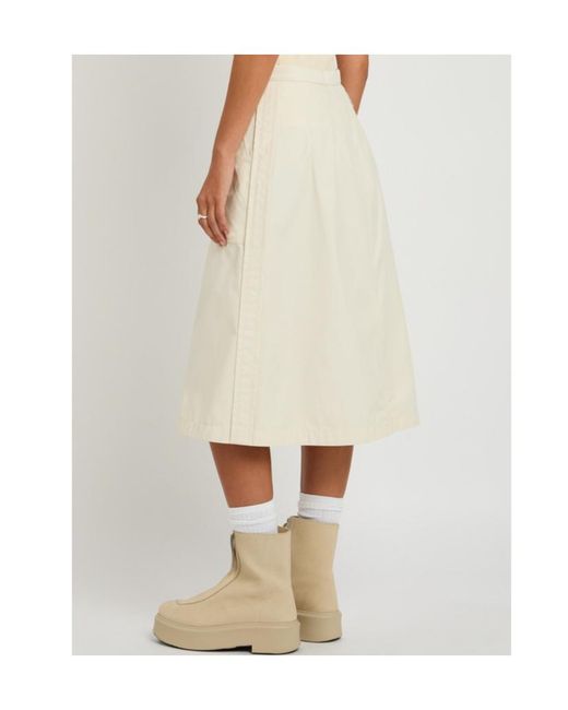 Moncler Natural Front Button Midi Skirt
