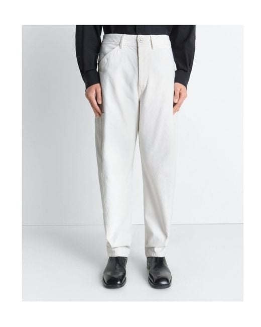 Lemaire White Twisted Workwear Pants for men