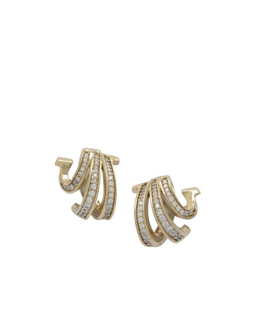 Ferragamo Metallic Triplo Gancini Embellished Earrings
