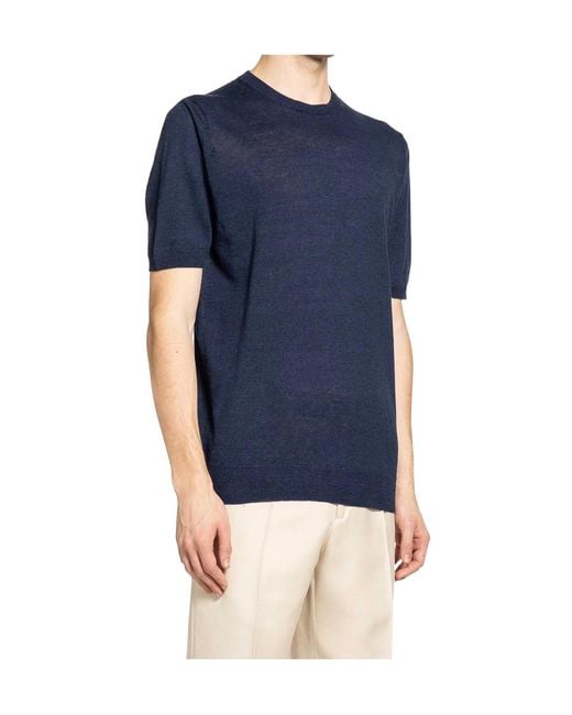 Lardini Blue Short-Sleeved T-Shirt for men