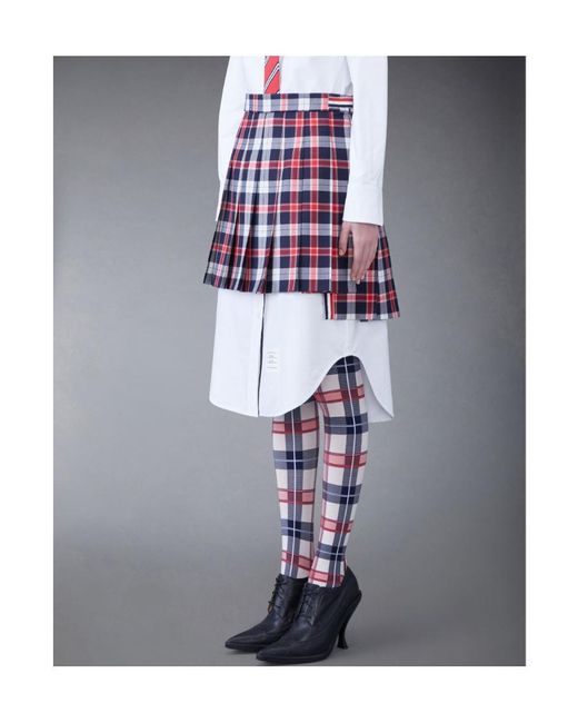 Thom Browne Checkered Pleated Mini Skirt