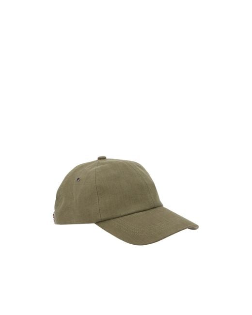 Paul Smith Green Adjustable Linen Baseball Cap for men