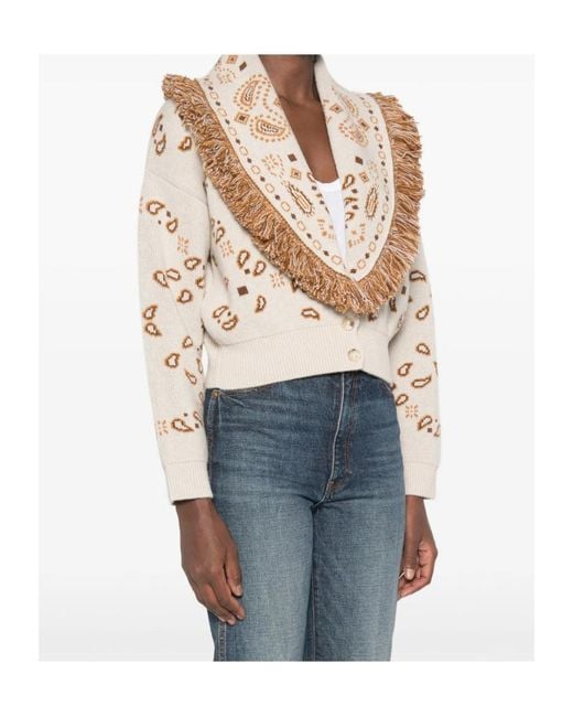 Alanui Natural Paisley-Pattern Fringed Jacket