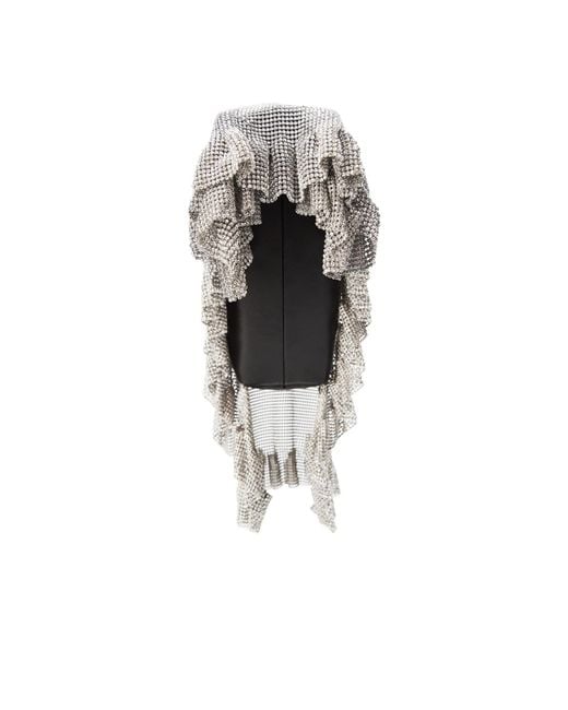 Alexander Wang Gray Divina Pochette Crystal Mesh Bag