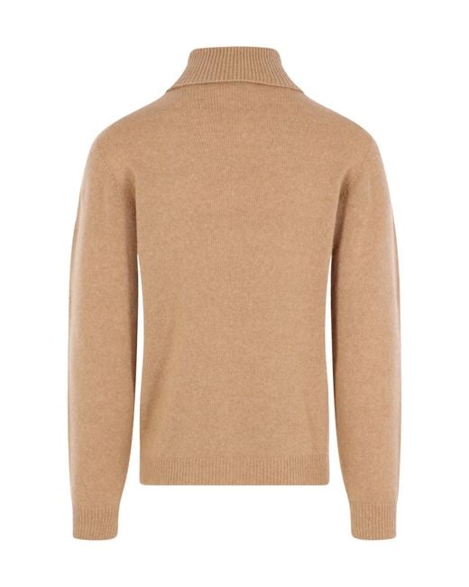 Roberto Collina Natural High Neck Knitted Sweater for men