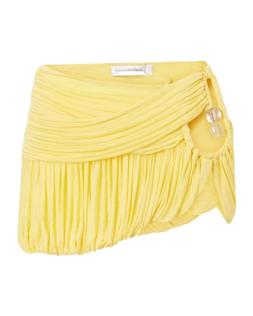 Christopher Esber Yellow Beach Glass Bubble Mini Skirt