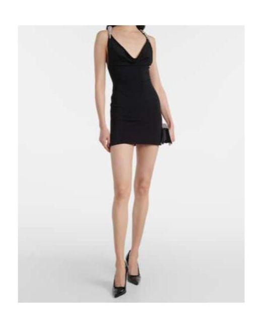 David Koma Black Crystal-Embellished Minidress