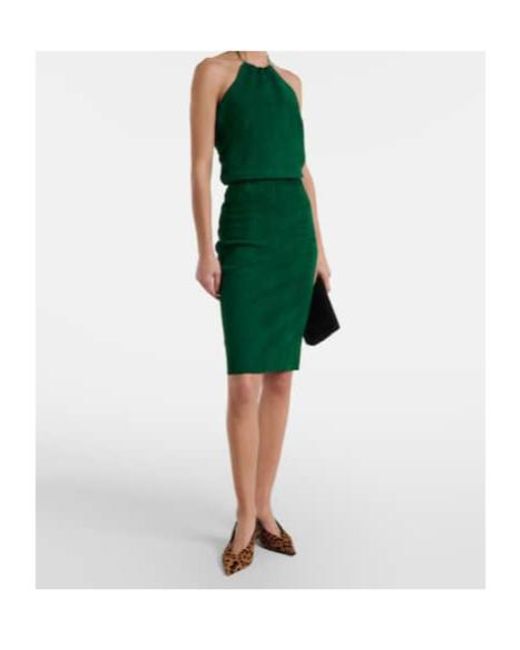 Stouls Green Gilda Suede Pencil Skirt