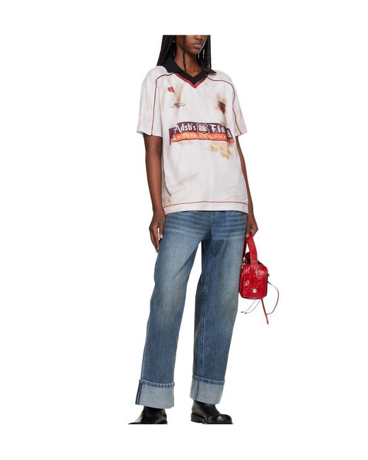 ANDERSSON BELL White Printed Soccer Jersey T-Shirt for men