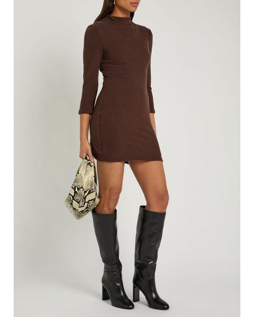 Reformation Brown Camille Lyocell-Blend Mini Dress