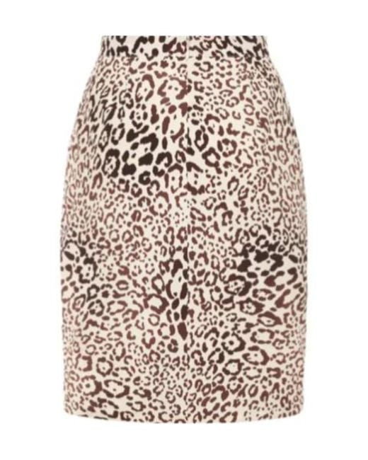 Alessandra Rich White Leopard-Print Silk Mini Skirt