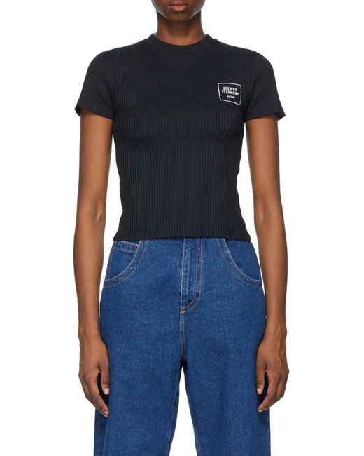 Opening Ceremony Black Box Logo-Print Stretch-Cotton T-Shirt