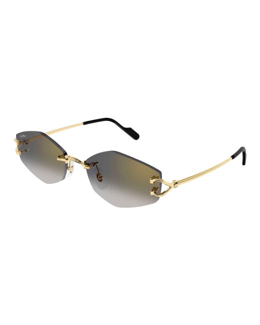 Cartier Black Rimless Irregular Sunglasses for men