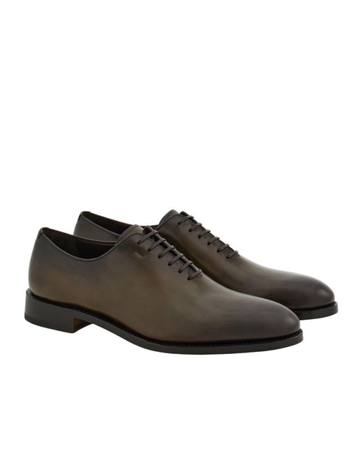 Ferragamo Brown Tramezza Plain Toe Oxford for men