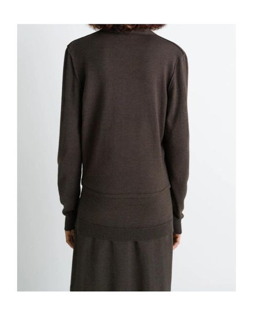 Lemaire Black Scarf Detailed Buttoned Knitted Cardigan