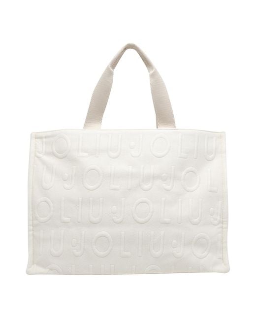 Liu Jo Natural Medium Knit Tote Bag