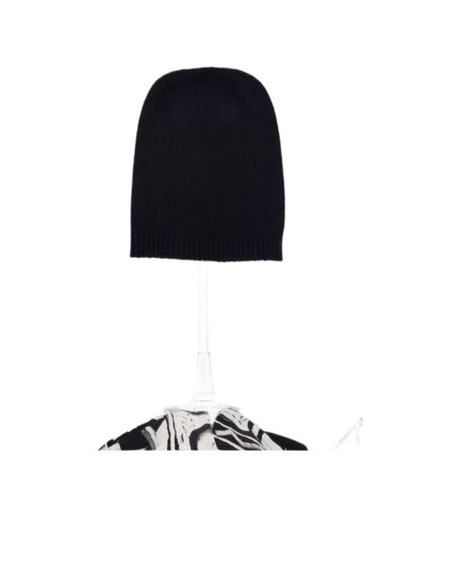 Fabiana Filippi Black Ribbed-Trim Beanie Hat