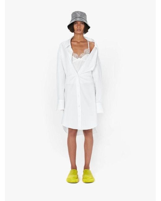 J.W. Anderson White Jw Anderson Collared Button-Up Shirt Dress