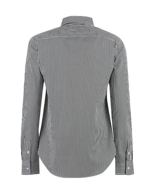 Polo Ralph Lauren Gray Slim Fit Striped Shirt
