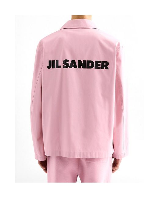 Jil Sander Pink Button Logo Shirt Jacket for men
