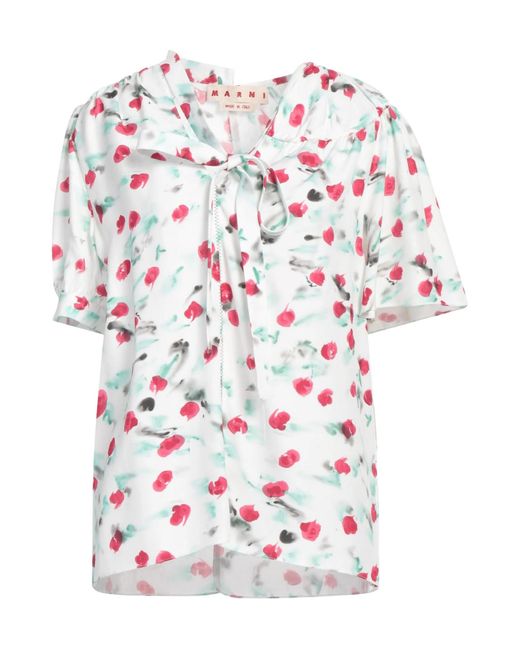 Marni White Floral-Print Top