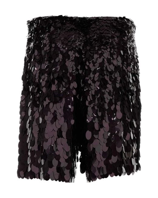 Dries Van Noten Black Sequin Embellished Bermuda Shorts for men