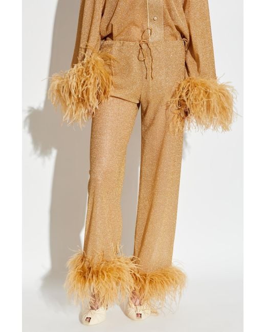 Oseree Natural Oséree Lurex Thread Trousers