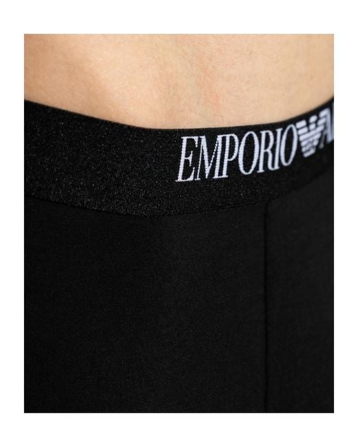 Emporio Armani Black Logo Waistband Boxer Briefs for men
