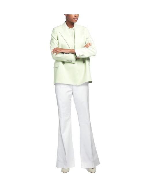 Dolce & Gabbana White Solid-Colored Woven Trousers