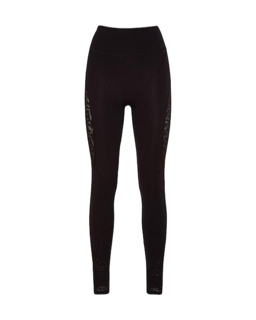 Versace Black Logo Jacquard Tight Leggings