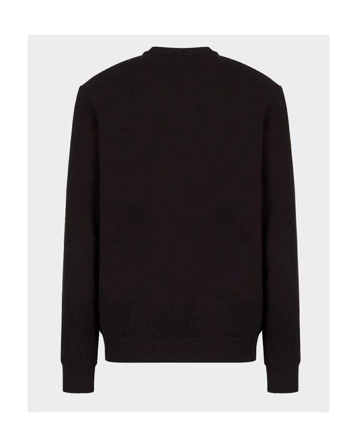 EA7 Black Logo-Print Crew-Neck Sweatshirt for men