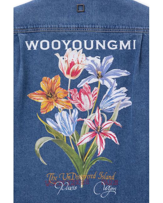 Wooyoungmi Blue Logo Denim Shirt for men