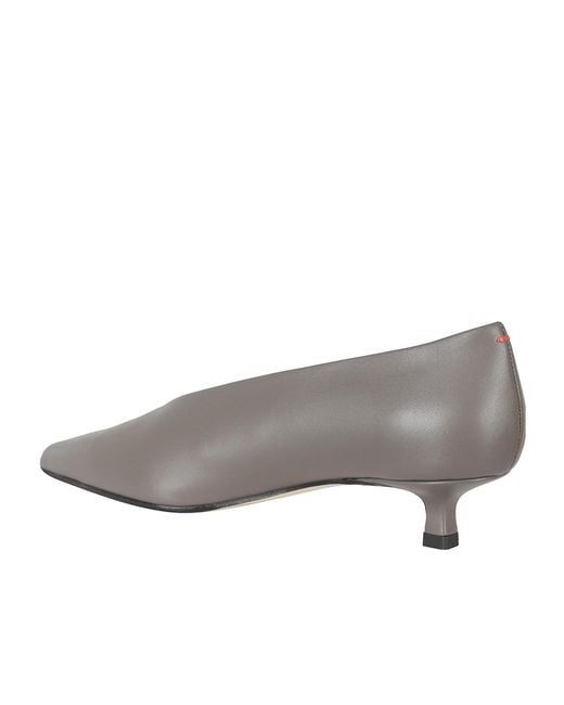 Aeyde Gray Pointed-Toe Low-Heeled Shoes