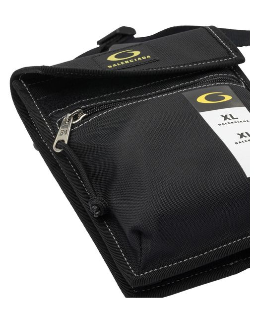 Balenciaga Black Logo Patch Crossbody Bag for men