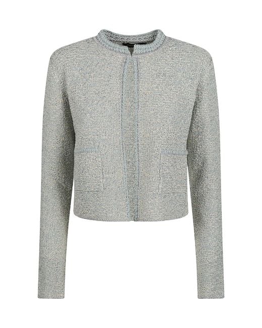 Fabiana Filippi Gray Long-Sleeved Knitted Cardigan
