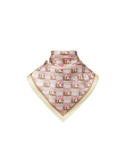 Fendi Pink Optical Silk Foulard