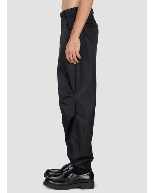 Prada Black Casual Pants With Waist And Loop Straps for men