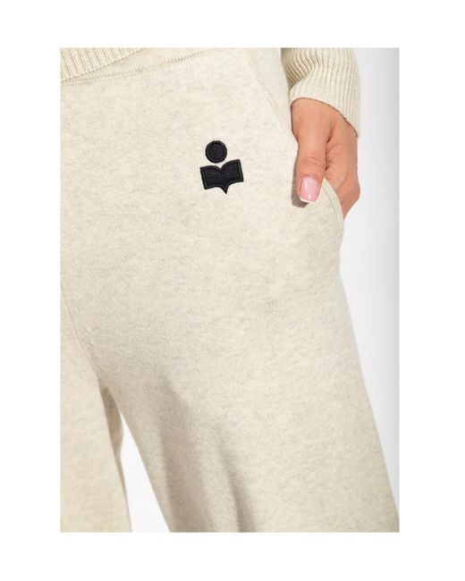 Isabel Marant White Kira Drawstring Knitted Trousers