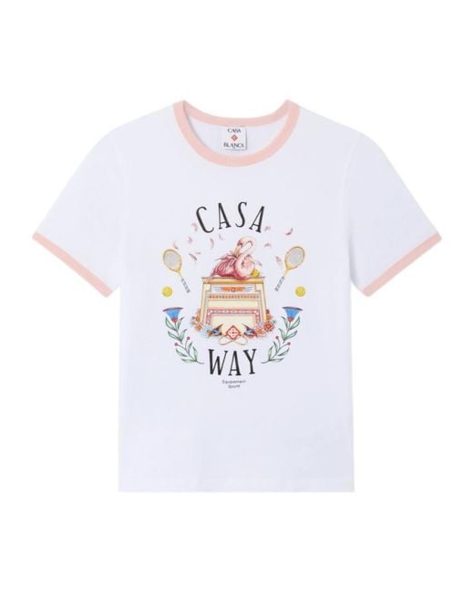 Casablanca White Casa Way Graphic-Print T-Shirt