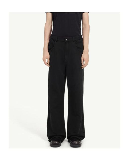 MM6 by Maison Margiela Black Logo-Embroidered Trousers for men