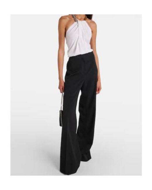Stella McCartney White Embellished Halterneck Wool Top