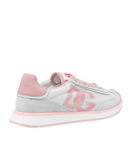 Dolce & Gabbana Pink Dg Logo Printed Low-Top Sneakers