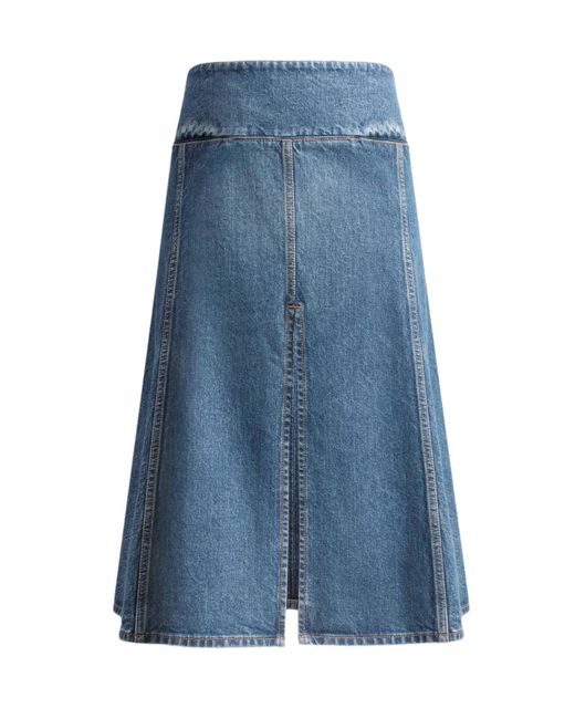 Alaïa Blue Alaïa Denim Slit Skirt