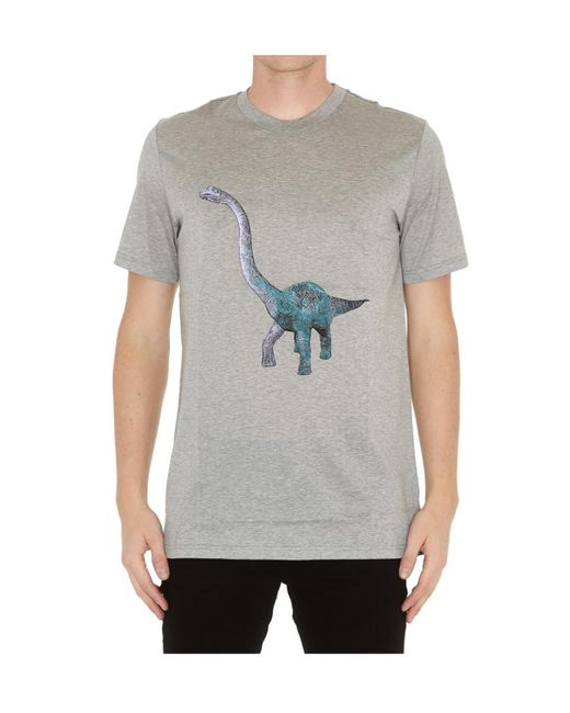 Lanvin Gray Round-Necked T-Shirt for men
