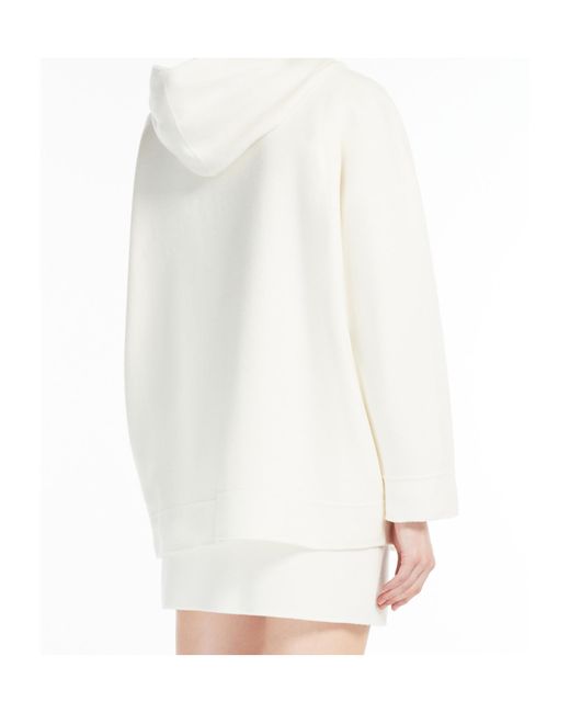 Max Mara White Zip-Up Hooded Jacket