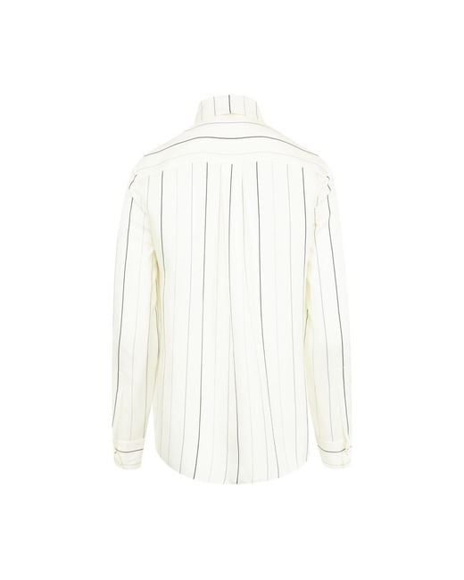 Gabriela Hearst White Striped Button-Up Top