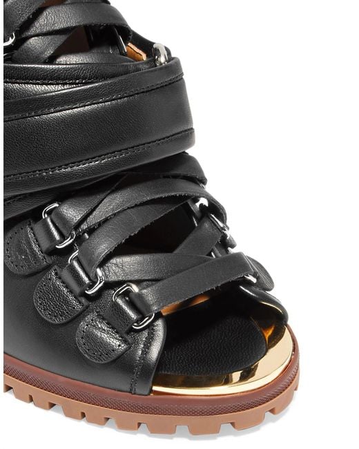 Chloé Black Open-Toe Ankle Boots